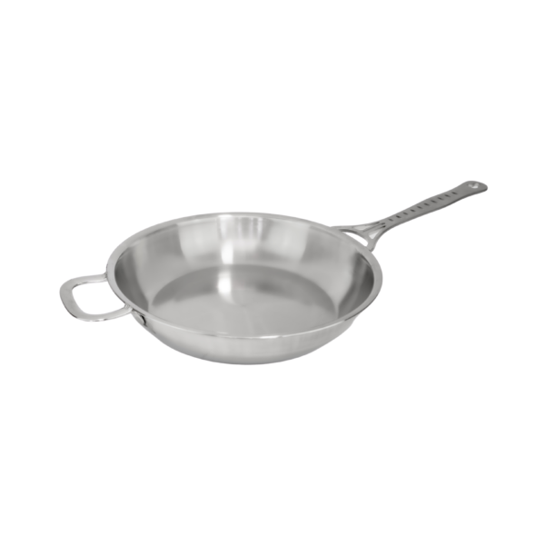 28 cm New 4622 Stainless Satay Frypan - Tig Welded Double Handles (long and short handles) - Image 4